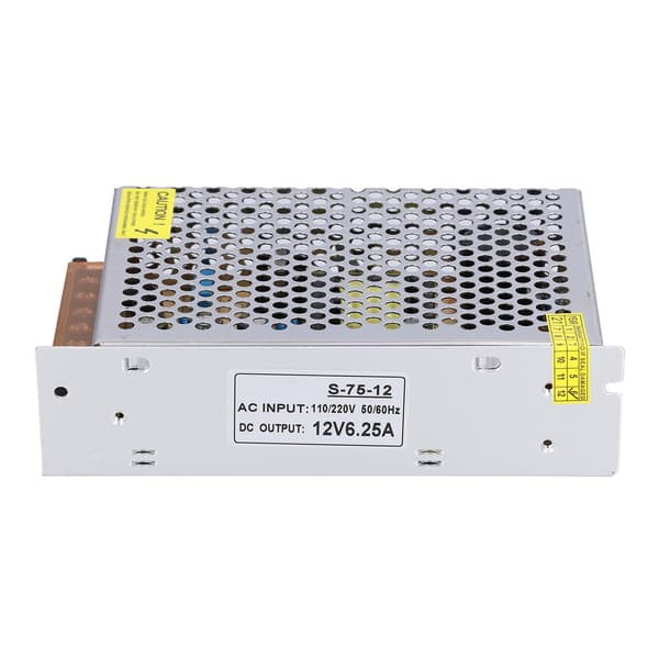 Switching Power Supply Transformer Bred Anvendelse Overbelastningsbeskyttelse Aluminiumlegering DC Switching Power SupplyS-75-12
