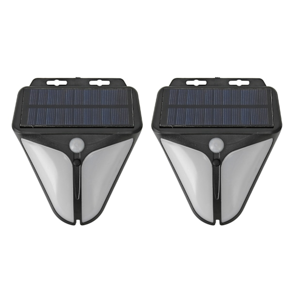2 stk. Solcelled Bevægelsessensor Alarm Advarselslys Lydalarm Lampe 4 Tilstande Vandafvisende til Hjem Have