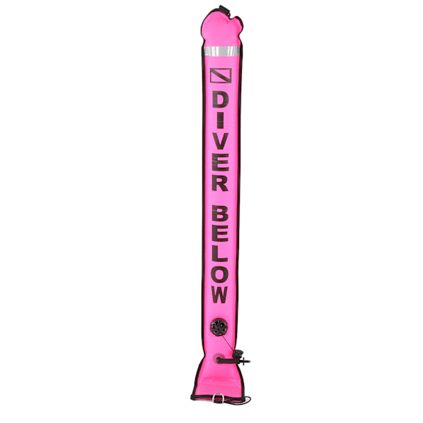120x15cm Dykkeoverflatebøye Høy Synlighet Oppblåsbar Overflatebøye Signalrør Rosa