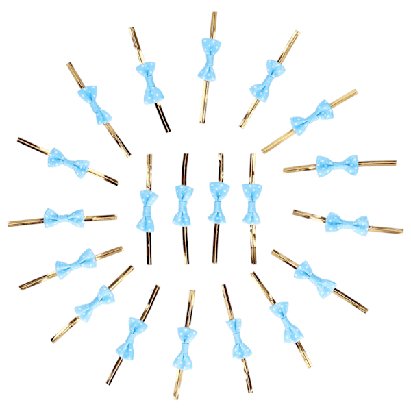 20 stk Rosett Knut Twist Sløyfer Kjeks Kaker DIY Bakepose Sløyfer for gaveinnpakking Bryllup Fester Blå