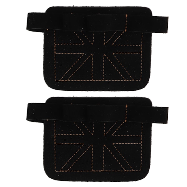 Fitness Gym Grip Pads Forsterkede Dobbeltlags Ku-hud 4 Finger Gym Treningshansker for Vektløfting Trening Svart