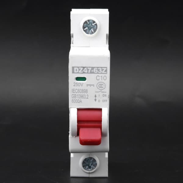 【NX】12 stk DZ47-63Z DC250V 1P MCB effektbryter luftbryter kretsbeskyttelse for solcelleanlegg 10A