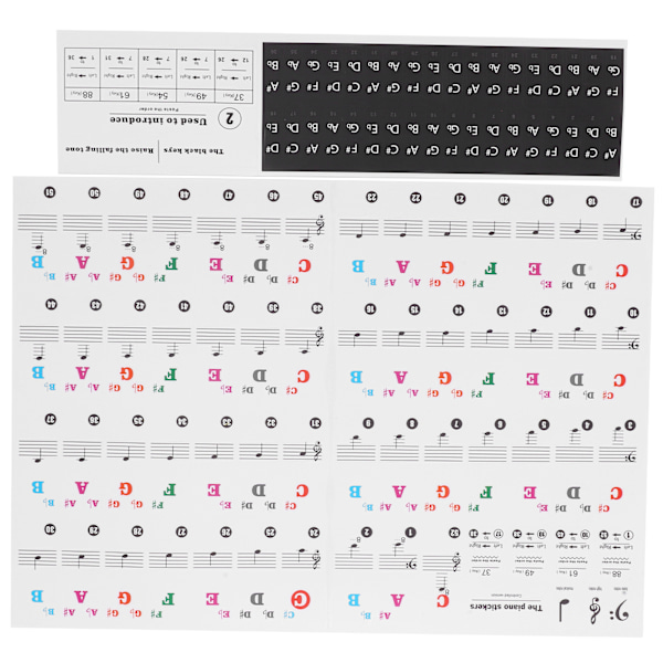 Piano Key Sticker Elektronisk orgel Universaltangenter Transparent notation PasterdekorationFärgglad