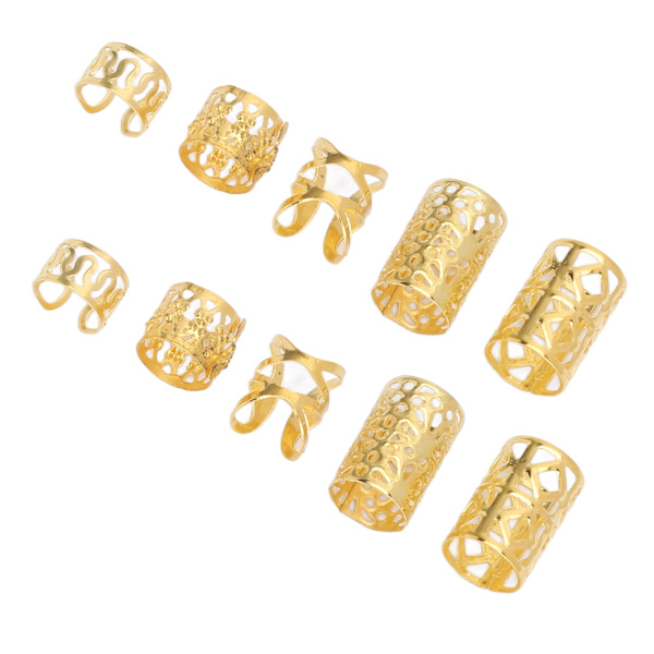 200 stk Hårlock-Perler Fleksibel Legering Flot Mode Hårpynt Ringe til Bryllupsfest Guld