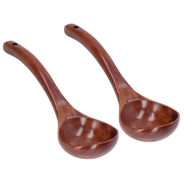 2st träsked slev Långt handtagsset kit för gröt kaffe dessert8 cm sked bredd