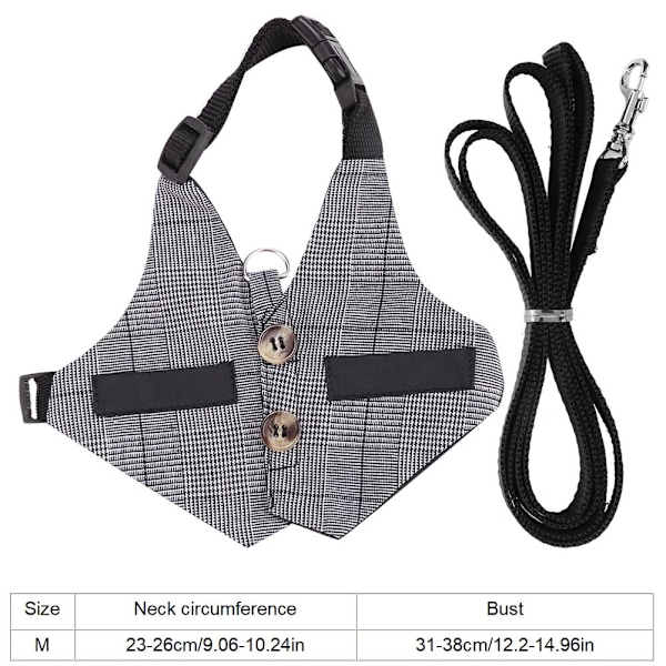 Mjuk kanin som andas sele med koppel Gentlemanly Style (M)