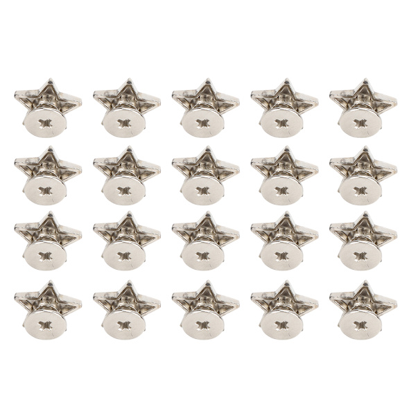 20 st Star Shape Nit Stud Button DIY Kläder Skor Dekoration Tillbehör med skruvar Silver