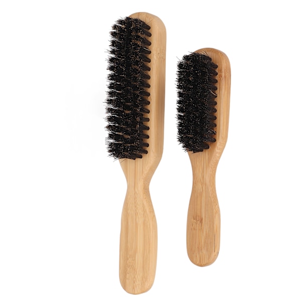 2 st Skäggborste Kam Förstärkt Ergonomiskt Handtag Bärbar Bambu Skäggvård Styling Hårborste