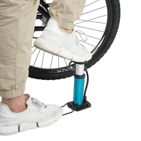 Cykelpump Fotpump Mini Bärbar Högtrycks Golv Luftpump Däck Luftpump (Blå)
