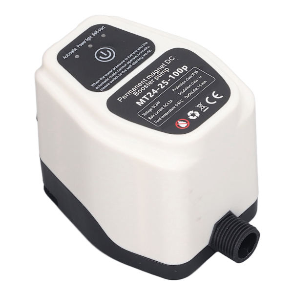 Boosterpumpe 100W 24V 25L Helautomatisk Intelligent Sensing Stille Vanntrykksforsterkerpumpe 100‑240V EU-kontakt