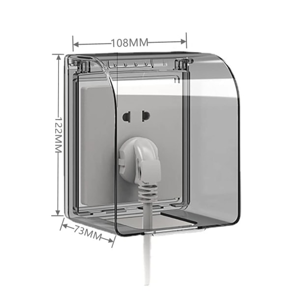 ZXPASRA Vattentätt Socket Protector 86 Typ 12,2 × 10,8 × 7,3 cm Vattentätt Socket Vattentätt Socket Cover til badeværelse og køkken