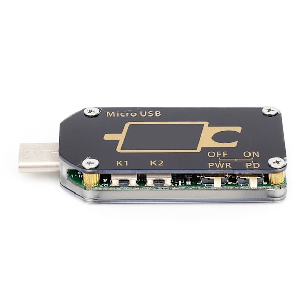 Type C digital LCD-skærm USB-tester Spændingsstrøm Power Meter Multimeter (TC66)