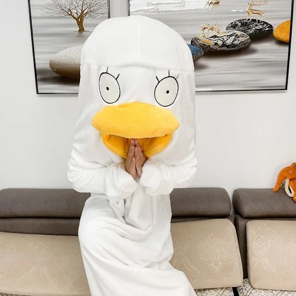 Ankka Cosplay-asu Yksikokoinen Pyjama Ihastuttava Muoto Hyppyasu Kotikäyttöön Tyyppi 1 S