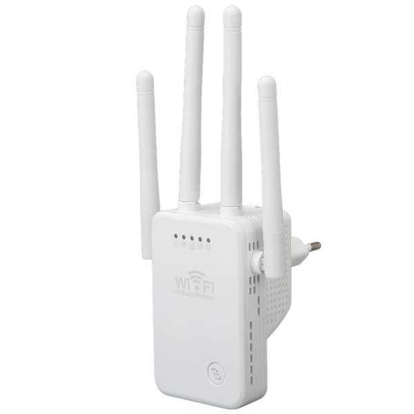 WiFi-forlænger 4 antenner 3 tilstande Plug and Play WiFi-signalforstærker til hotellejlighed hjem 100‑240V EU-stik