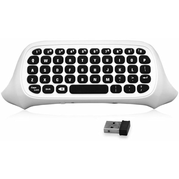 Mini 2,4G trådløs gamepad-tastatur 3,5 mm lydgrænseflade 47-taster gamepad-tastatur Velegnet til XBox One/Slim/Elit White