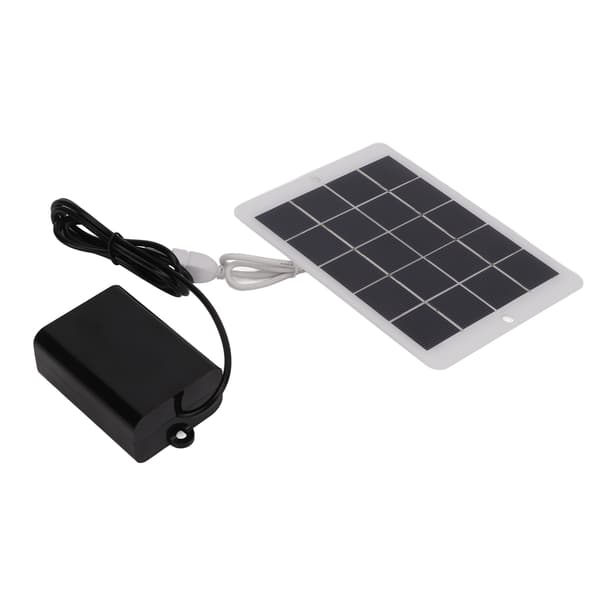 Solar Oxygen Pump Output Interface 3W5V Bærbar Solar Oxygen Aerator Kompatibel med rejser og cykling