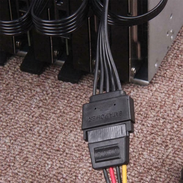 15 Pins SATA Power Splitter-kabel Strømledning for DIY PC-server Praktisk behandlet