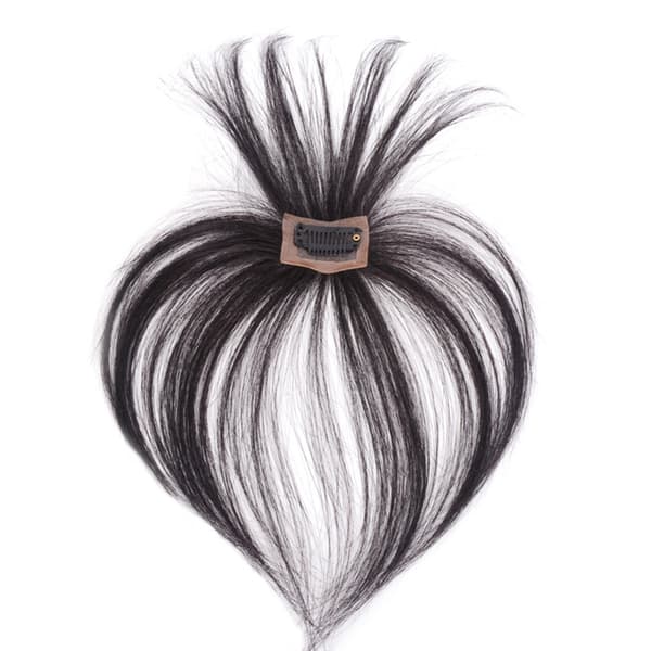 Bangs Hårklämma Verklighetstrogna Kompatibel medfina ansiktskontur 3D Real Human Hair Bangs Mörkbrun