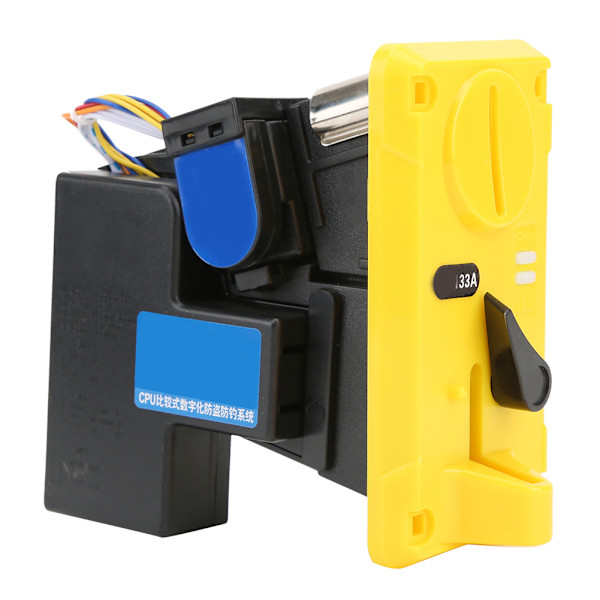 Jämförande myntväljarlåda Acceptor CPU med LED Light Flip Cover för Game Machine Yellow
