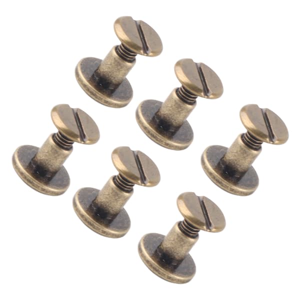20 st Flat Head Koppar Mässing Skruvar Muttrar Spikar Nitar Läderlock Tillbehör (6,5 mm)