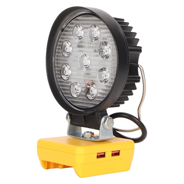 LED-arbejdslys 27W Rund Dobbelt Niveau Justerbar Aluminiumhus Hurtig Varmeafledning til 18V til 20V Lithium Batterier