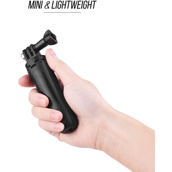 Mini Extension Selfie Stick Tripod Hand Grip for GoPro Hero 3/5/4/3+3 for Yi Lite/4k/4k+ for SJCAM/Andoer/AKASO sportsactionkamera, modell: Svart