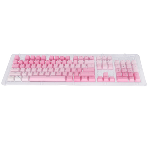 104 ST Key Caps Rosa Vit Färgningsprocess Matt Utseende PBT Keycaps för 61/87/104 tangenter Mekaniskt tangentbord