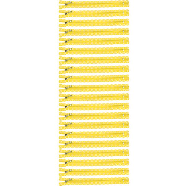 20st 20CM DIY Nylon Spets Dragkedjor Spole Blomma Dragkedja för sömnad Bröllopsklänning Hantverk Gul