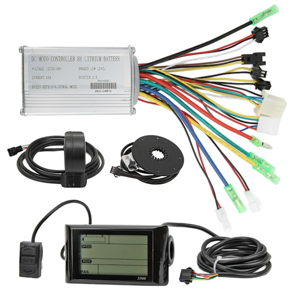 36V 48V børsteløs motorkontrol S900 LCD-skærm 130X tommelgas 8C Power Assist Sensor Kit til elcykel