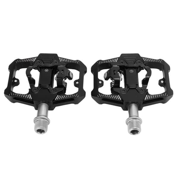 【NX】Dobbeltfunktion Cykelpedal Flade Clipless Klamper 3 forseglede lejer MTB Cykelpedal til SPD Sort