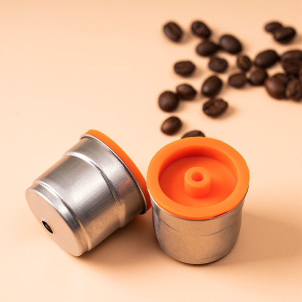 Kaffekapsler i rustfritt stål Etterfyllbare kaffekapsler Espressokapsler Kompatibel med illy kaffemaskin, modell: sølv