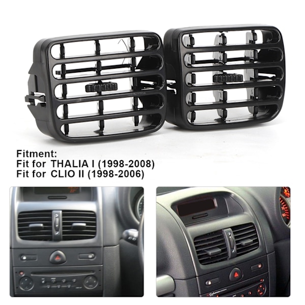 1 pari ilmastointiritilää auton kojelautaan sopii CLIO MK2 1998-2006