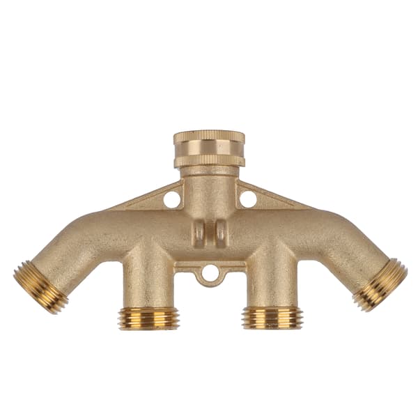 【NX】G3/4 Messing 4-vejs Haveslange Splitter Kugleventil Slangeadapter Vandhane Ventilforbindelse