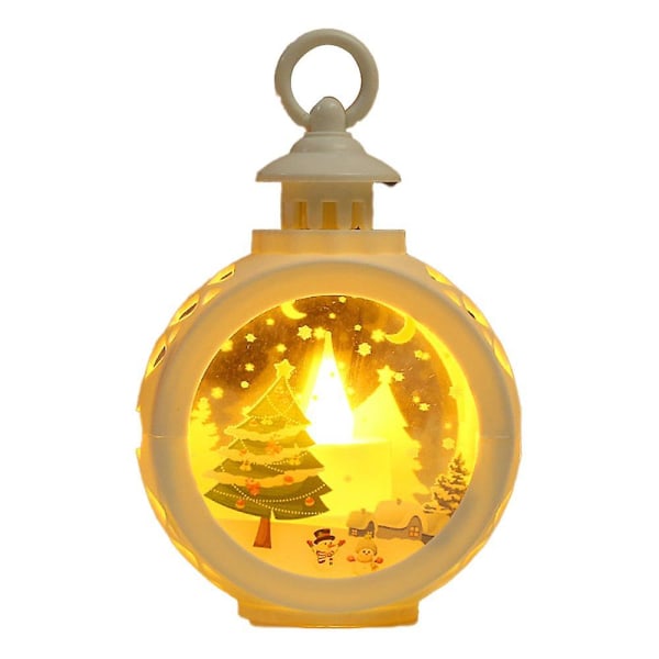 Julepynt rekvisita Led liten rund lys bærbar lykt gave vindu dekorasjon anheng