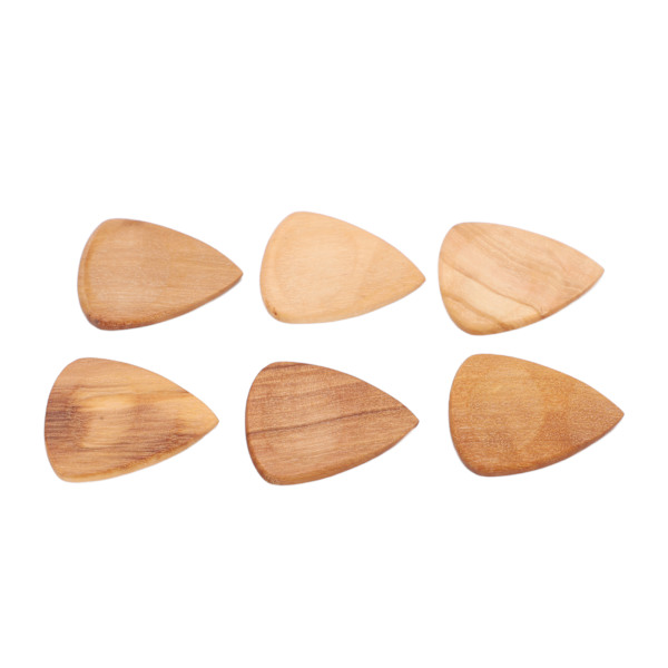 6 st trägitarrplockar tumslitsad ukulele bas splitter MusikinstrumenttillbehörOlivträ