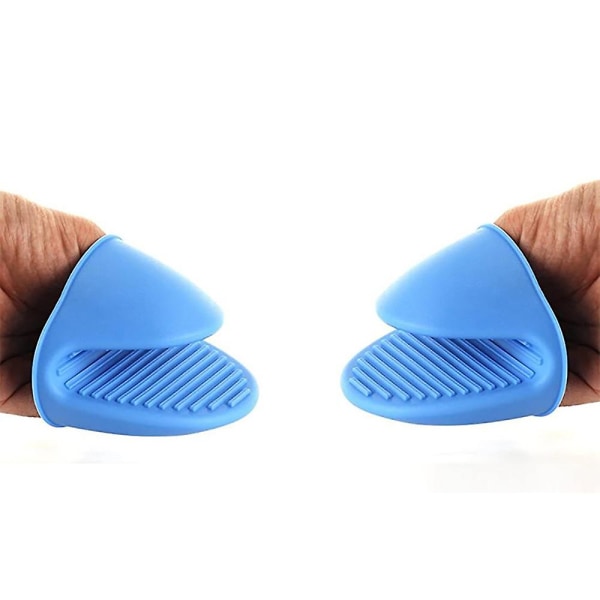 Sett med 2 håndklemmer i silikon varmebestandig Blue