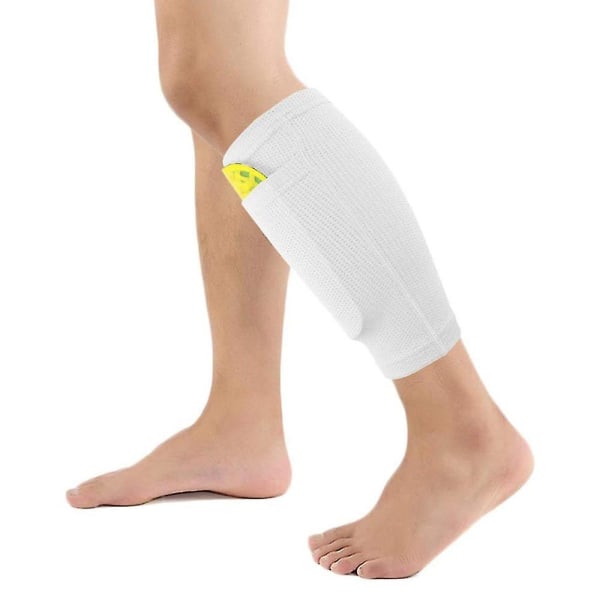 1 par Fotball-Shin Guard-sokk, benstøtte, leggermer white L