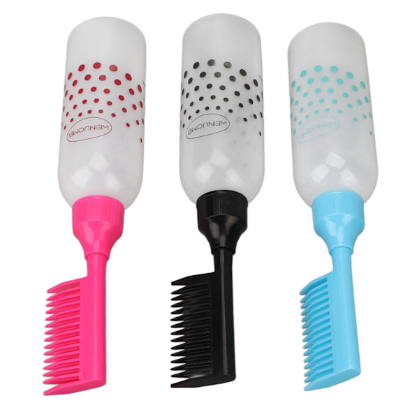 Kammainen väriaineapplikaattoripullo Selkeä asteikko Ergonomisen muotoilu Muovi Hiusten värjäyspullo hiusten värjäykseen shampoo 3 kpl
