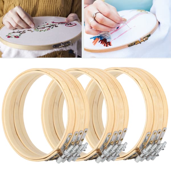 Justerbara Broderibågar i Bambu - 12 st, 13 cm