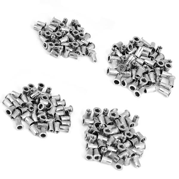 200 stk gjengede innsatser M3, M4, M5, M6 304 rustfritt stål blindmuttersett