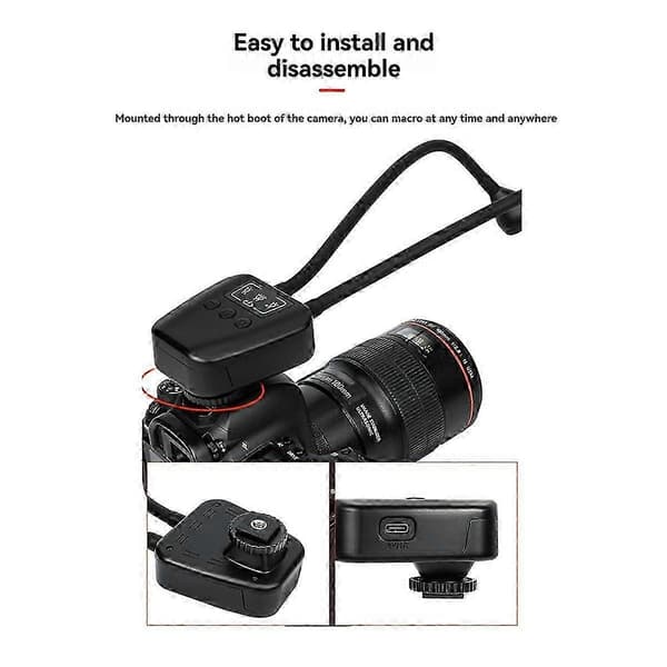 JJC LED Macro Arm Light Makrofotograferingsbelysning för DSLR Black