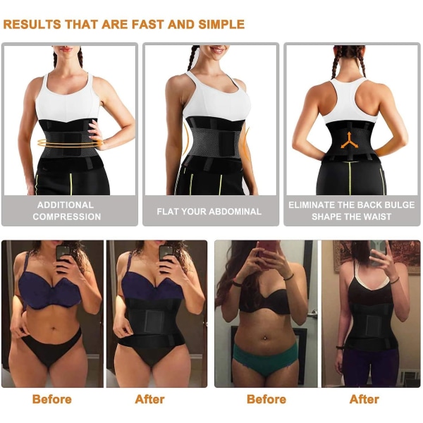 Waist trainer för kvinnor Bastu Svett Magekontroll Cincherbälte Body Shaper Sportgöringar 3XL