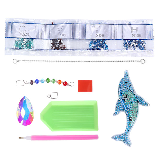 Timanttimaalausriipus DIY Crystal Dolphin Tuulikello 5D Timanttimaalausriipus Koristelahja