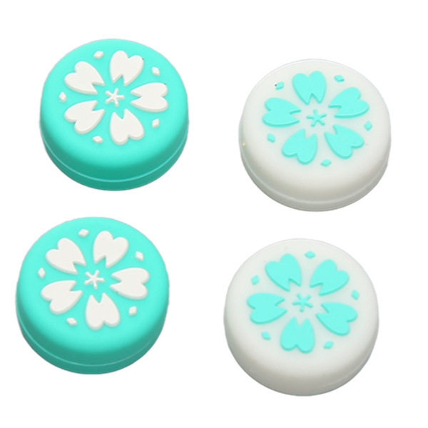 4st Tumgreppslock för Switch Soft Silikon Förhindra glidning Joystick Caps Tumstick Caps för Switch Lite Blue