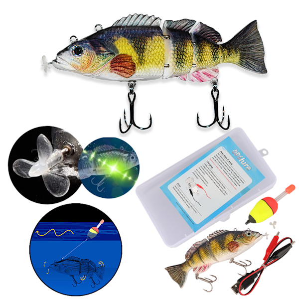Elektriskt bete Simning Robotsegment Fiskedrag USB Laddning Simbete