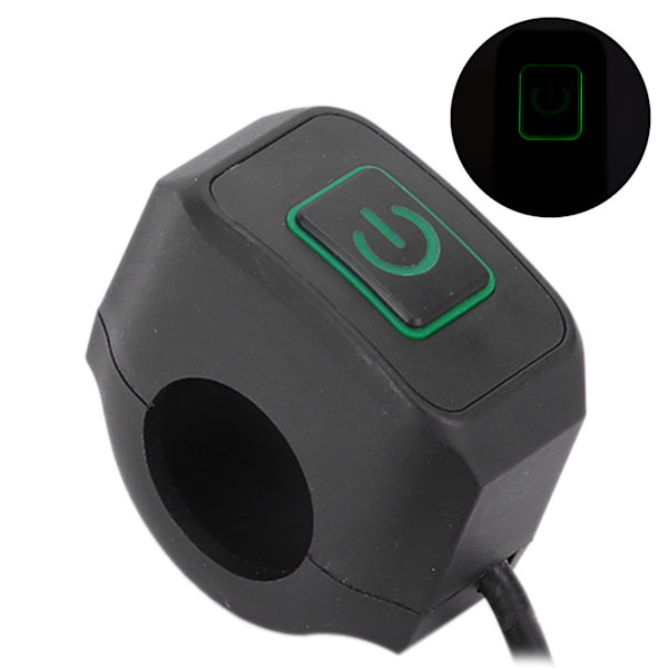 22mm Motorcykelstyre Switch Control Button Vattentät Universal för Strålkastargrön