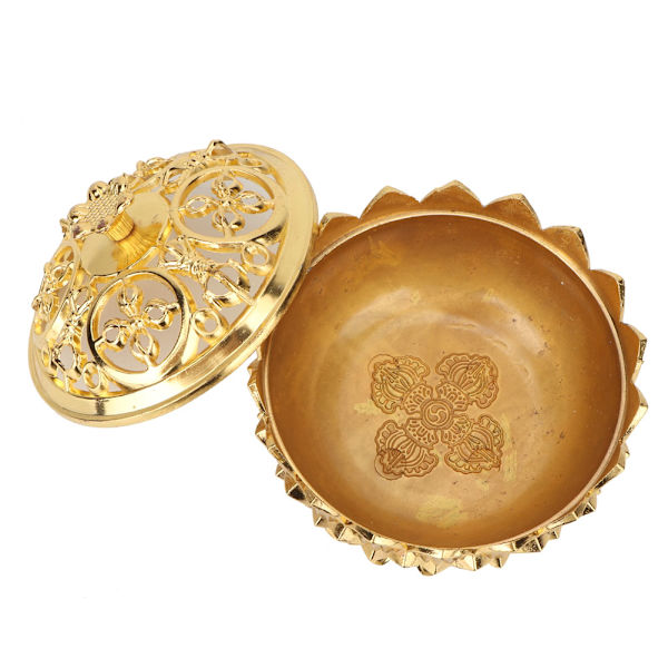 Alloy Craving Røgelse Brændende Blomst Base Buddhistiske Tilbehør Hjemindretning (Guld)