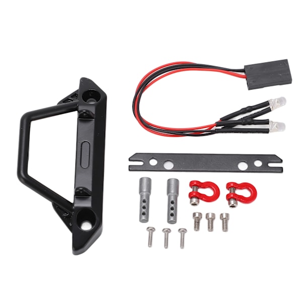 RC-etuniskohdassa oleva tasainen puskuri auton suojaksi, 2 LED-ajovalolla Axial SCX24 1/24 RC-autolle