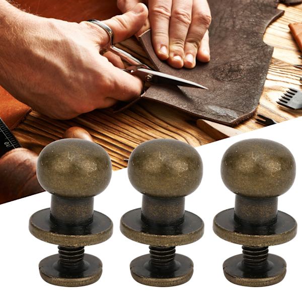 20ST 9 x 8 mm gør-det-selv kobbernitter med rundt hoved Nippel Nagelpose Sko Tilbehør til læder Bronze 9 x 8 mm