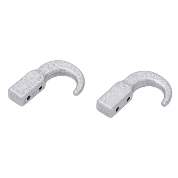 2-pack RC Metallsimulerad Trailerkrok Zinklegering Dragkrok för SCX10 1/10 RC Klätterbil Silver